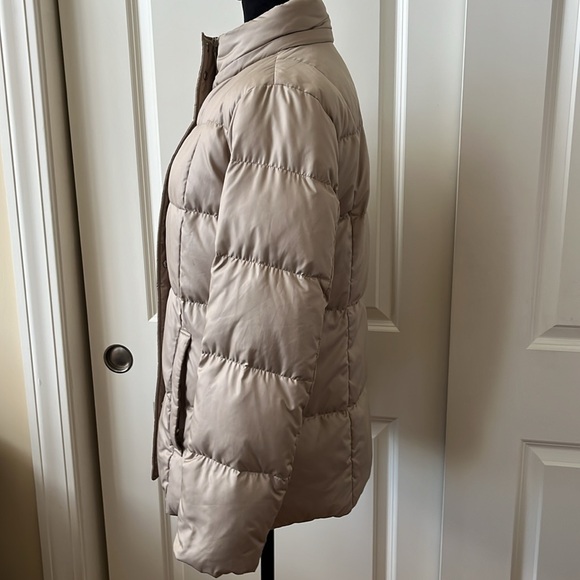 UNIQLO Premium Down Beige Classic Puffer Jacket Size L - Picture 2 of 13